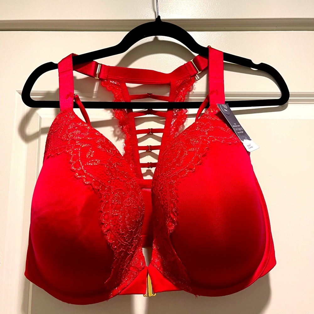 NWT Cacique Boost Plunge Bra Red & Gold Size 40H